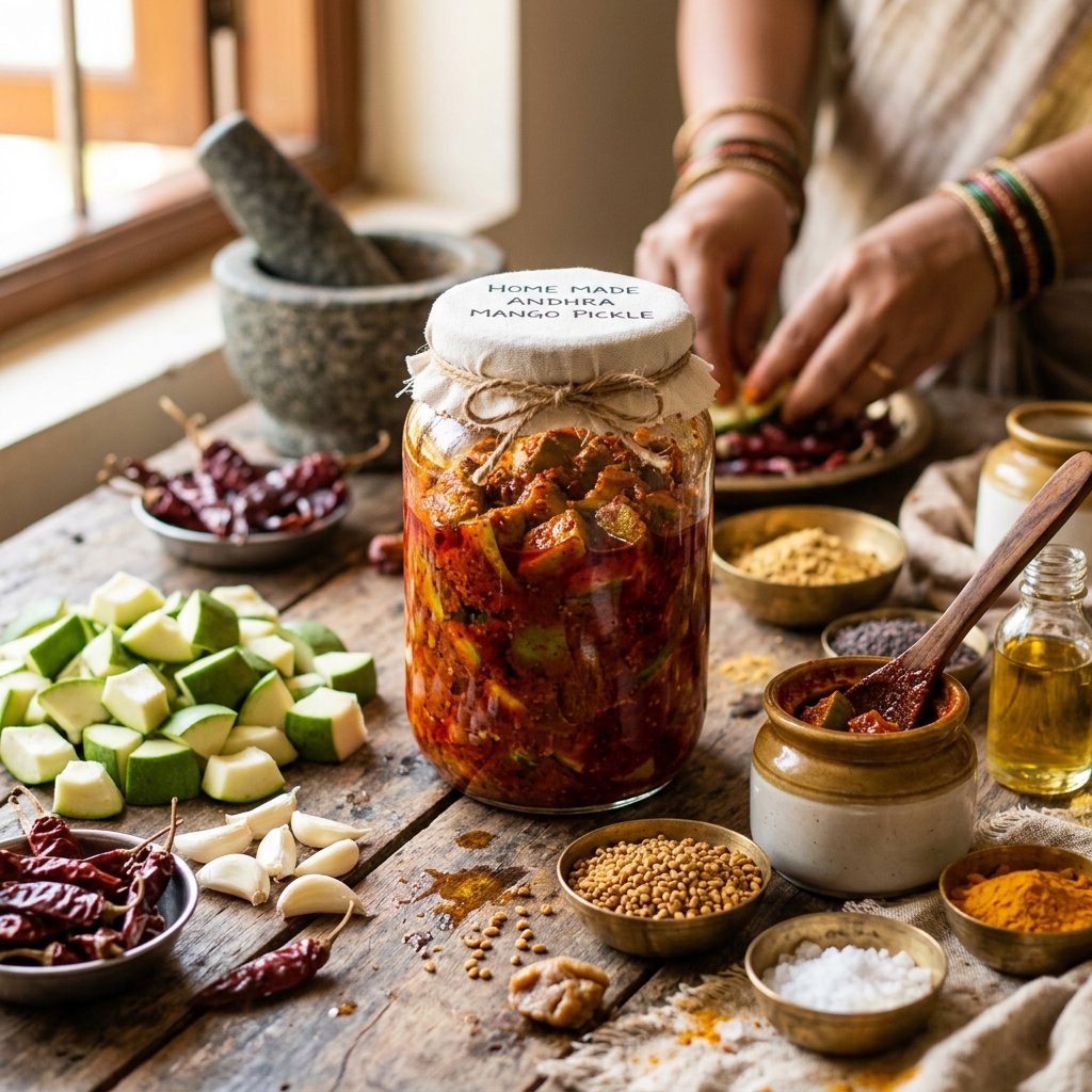 Traditional Andhra Pickles Preparation