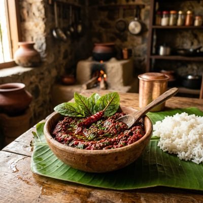Authentic Andhra Gongura Chutney with Rice