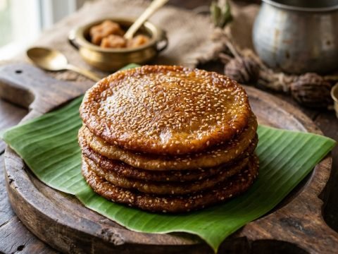 Bellam Ariselu (Jaggery Rice Pancakes)