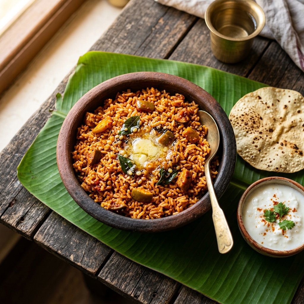 Spicy Homemade Avakaya Mango Pickle Rice