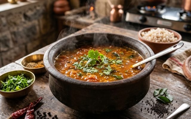 Spicy Tomato Pickle Rasam (Instant Andhra Rasam)